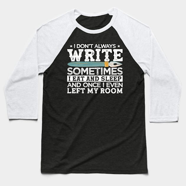 Novelist Author Writer Baseball T-Shirt by Toeffishirts